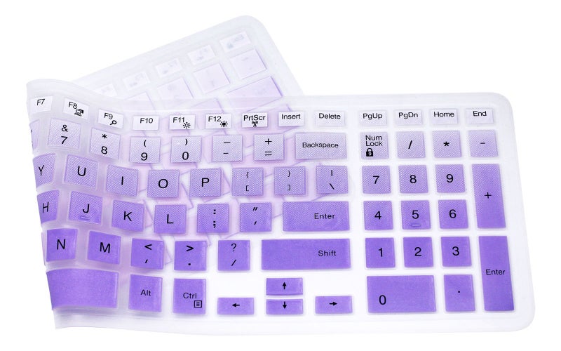 UHamn Silicone Keyboard Cover Compatible for 15.6" Dell Inspiron 15 3000 & 5000 Series, 17.3 inch Dell Inspiron 17 5000 Series, Inspiron 15 i3541 i5566, Inspiron 17 i5749 Series Laptop (Purple Ombre) - Image 3